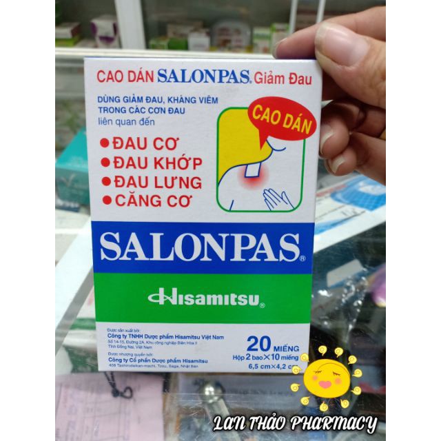 Miếng dán giảm đau nhanh chóng Salonpas Hisamitsu (20 miếng/hộp)