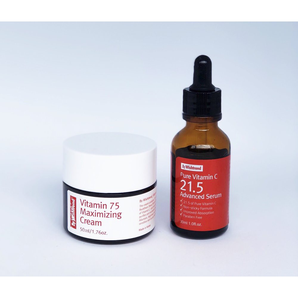 Kem Dưỡng Sáng Da, By Wishtrend Vitamin 75 Maximizing Cream 50ml serum pure vitamin c 15% with ferulic Acid