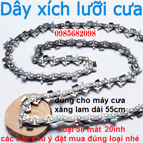 Xích máy cưa xăng 38 mắt lắp cho lam dài 55cm-chuyên dụng