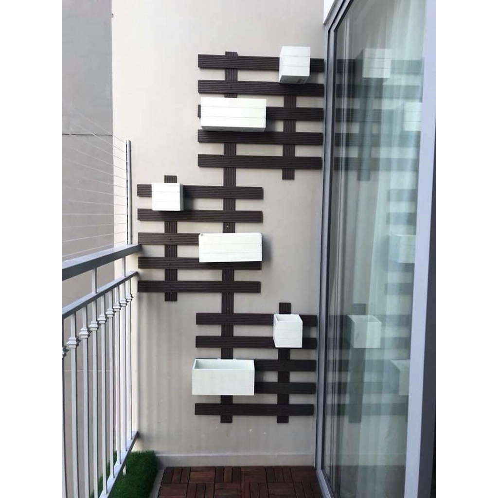 8 Thanh mỗi thanh dài 75cm Thanh lam treo hoa gỗ nhựa ngoài trời - Cà phê
