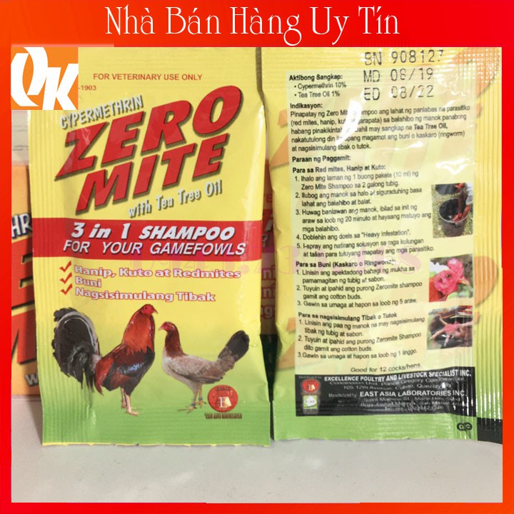 Xà Bông Tắm Gà Zero Mite Giúp Lông Bóng Mượt Cho Gà Đá