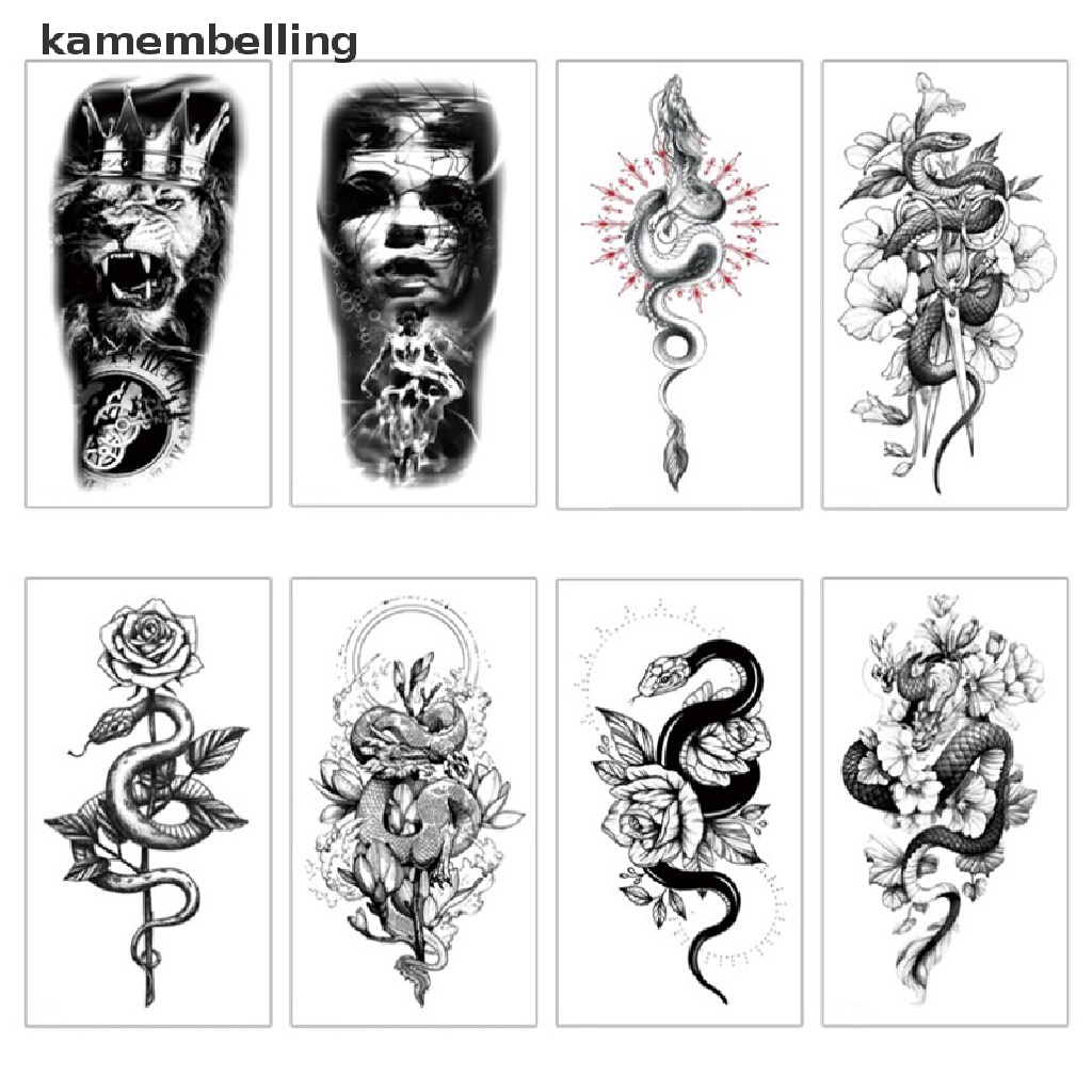 Kamembelling Miếng Dán Hình Xăm Tạm Thời Họa Tiết Hoa Quyến Rũ