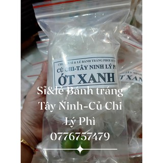 Sỉ Bánh tráng Ớt xanh phơi sương 1 xâu 10 bịch
