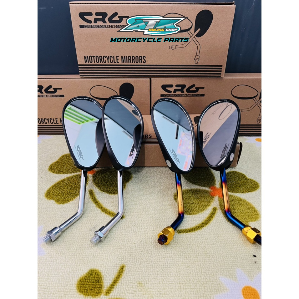 gương xe máy mẫu SUZUKI hình giọt nước thương hiệu CRG một cặp trái phải chân cốt titan và cốt chân inox gàng kh