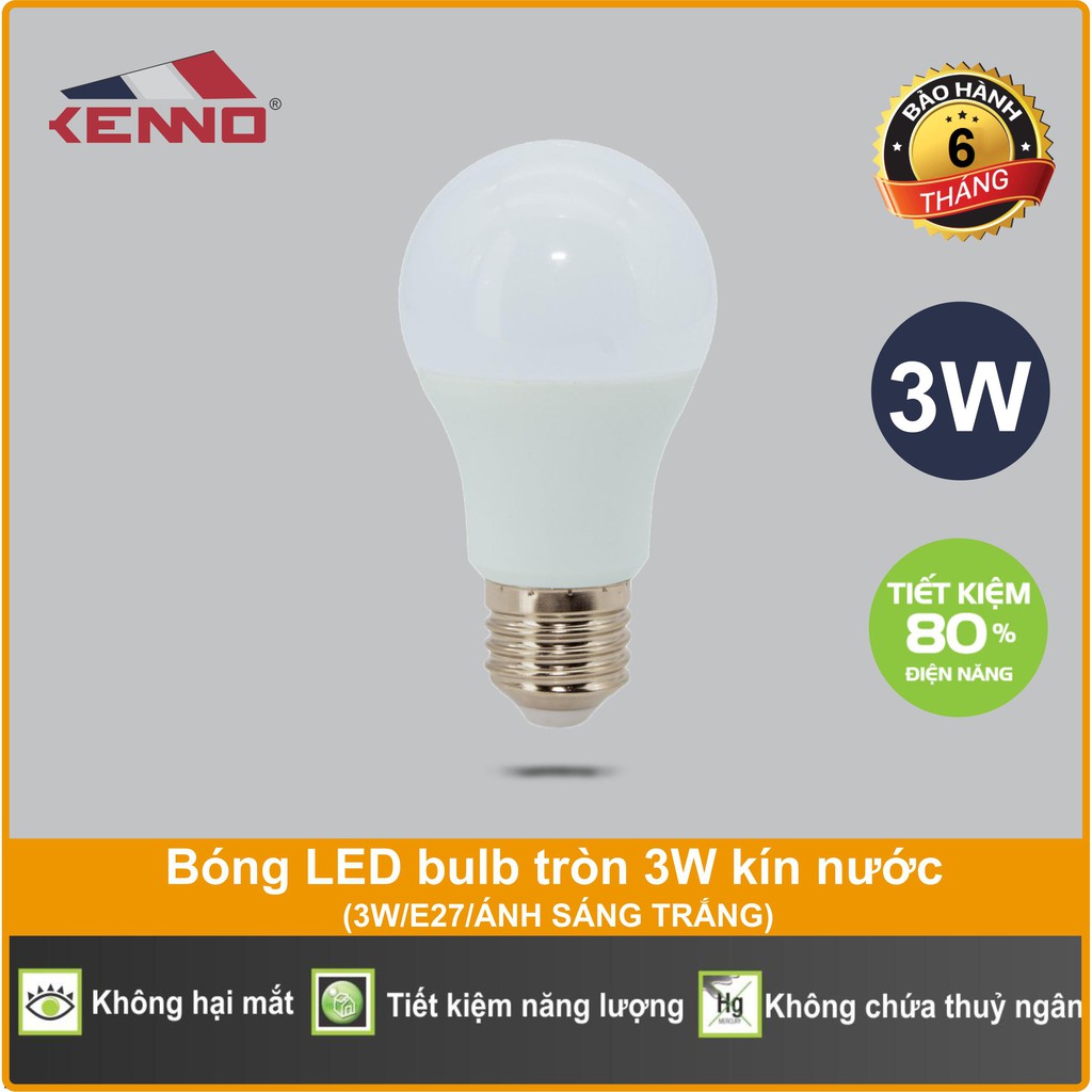 Bộ 5 bóng đèn LED tròn siêu tiết kiệm điện 3W