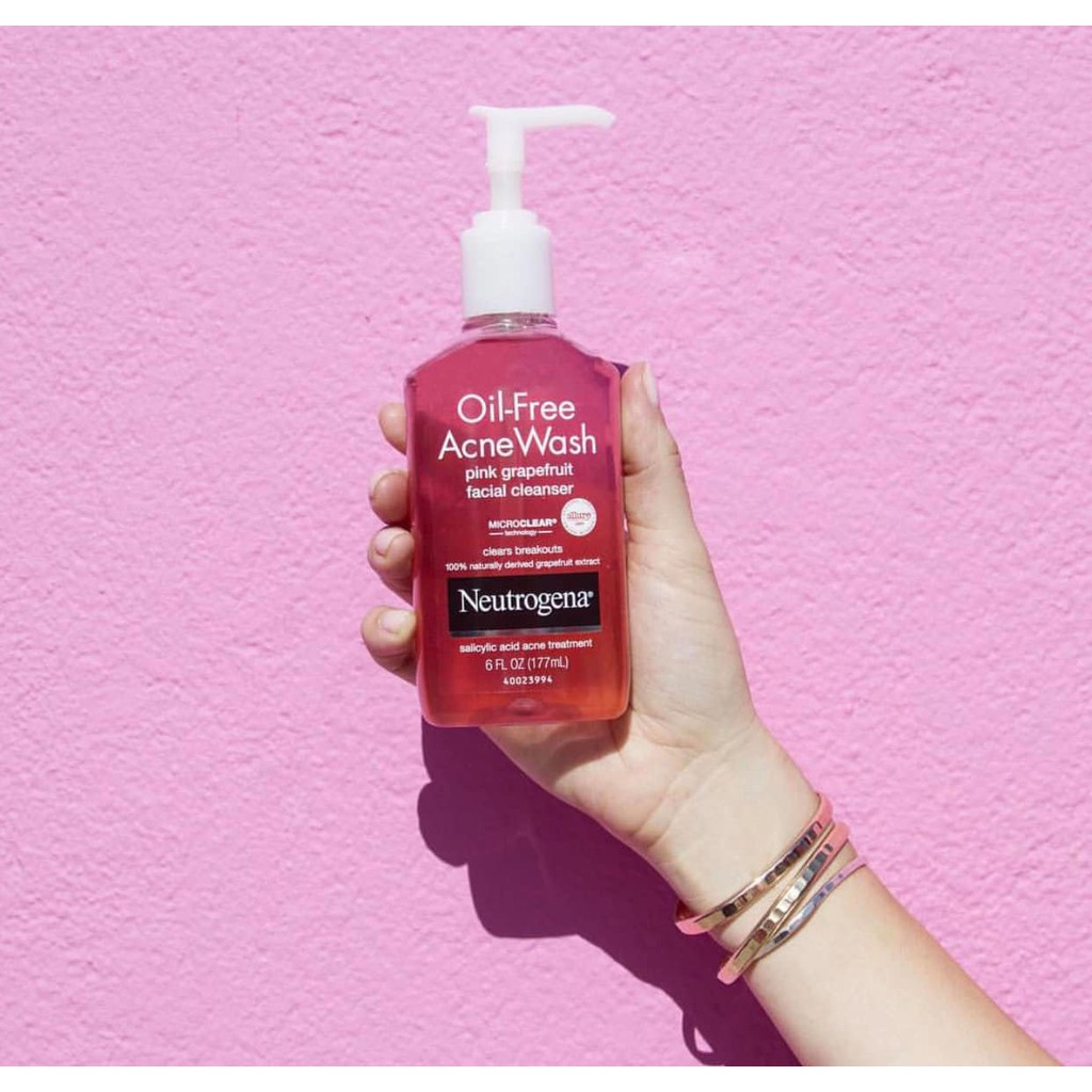 Sữa Rửa Mặt Neutrogena Oil-Free Acne Wash Pink Grapefruit Facial Cleanser - 177ml