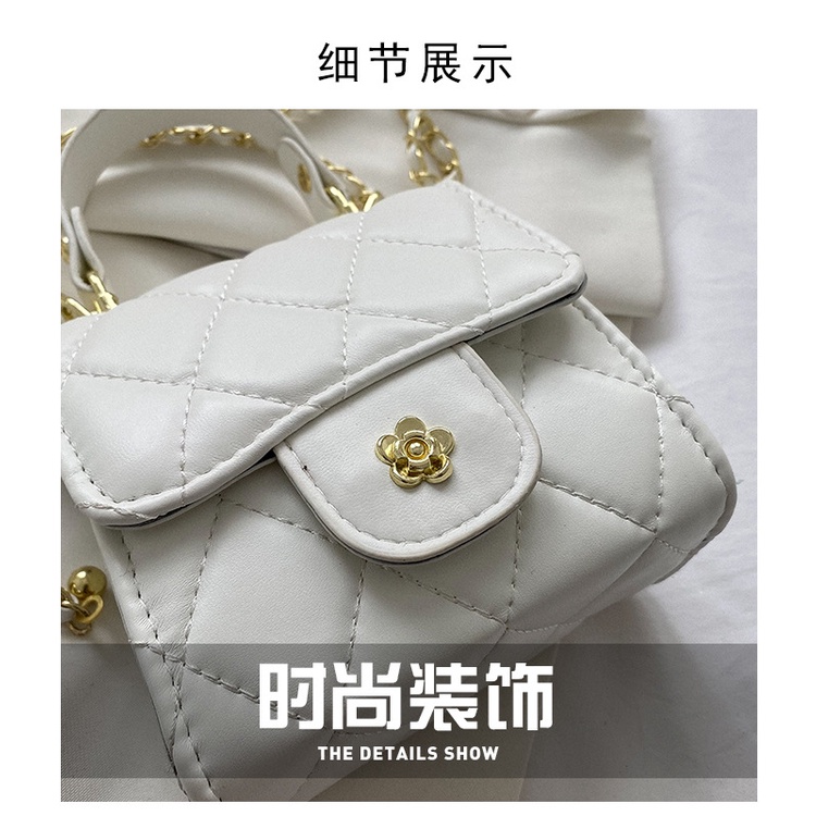 Túi xách tote Jasmin Noir phối hai dây xích kẻ sọc caro sành điệu cho nữ