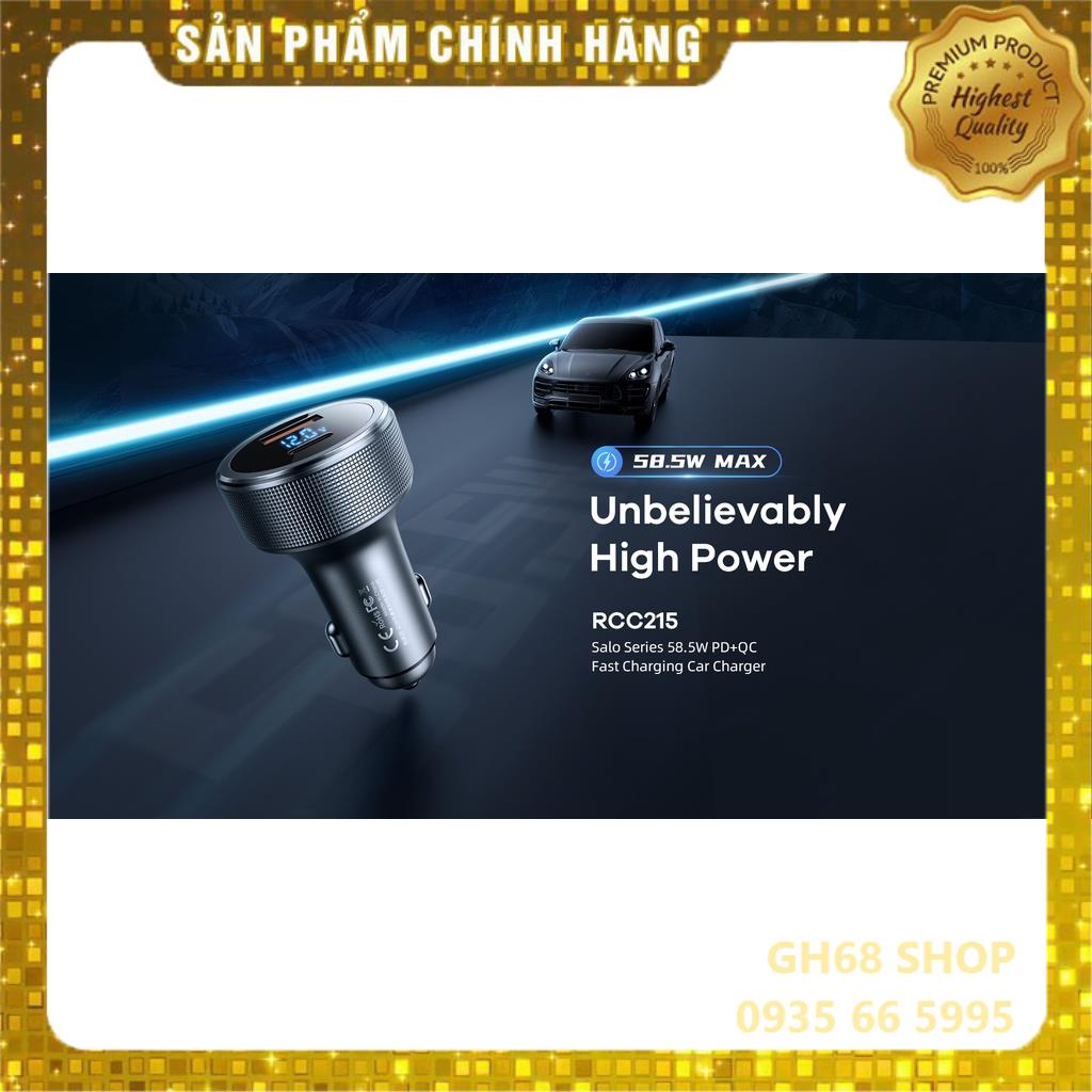 Củ sạc nhanh oto 2 cổng 58.5W Remax RCC-215