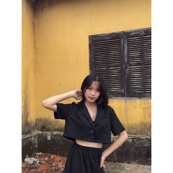 [ẢNH THẬT ĐỘC QUYỀN] Áo Croptop Blazer