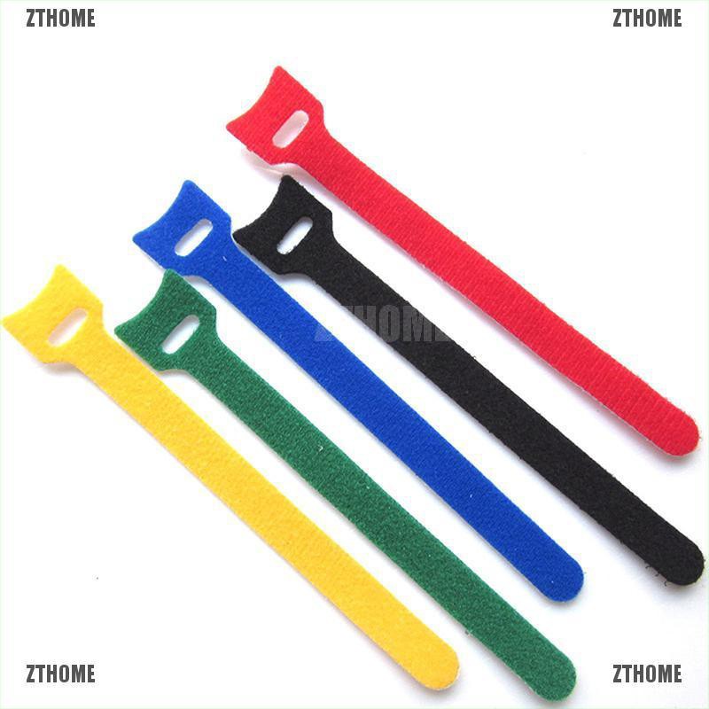 Bộ 10 dây buộc cáp nilon khóa dán thiết kế tiện lợi dễ dùng