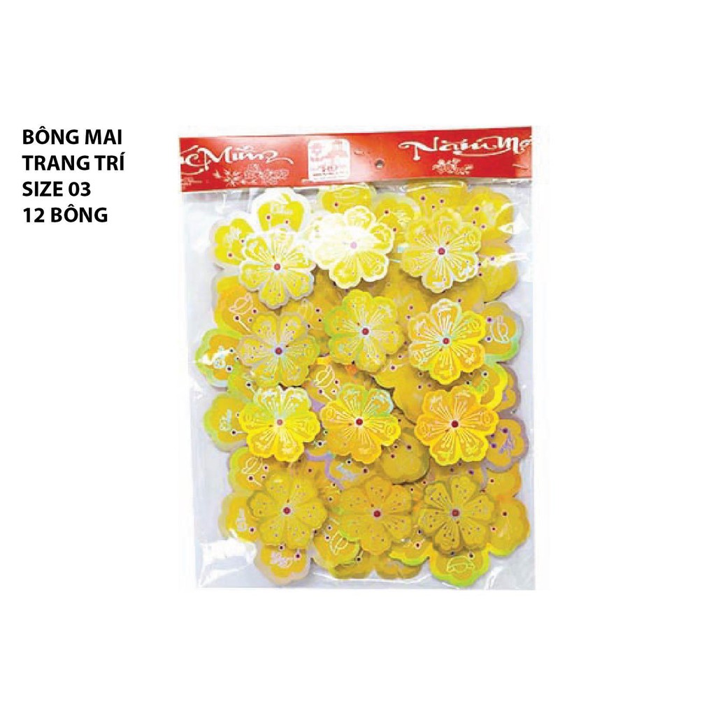 Set hình dán hoa mai vàng 3D chào Xuân- Tặng kèm keo 2 mặt