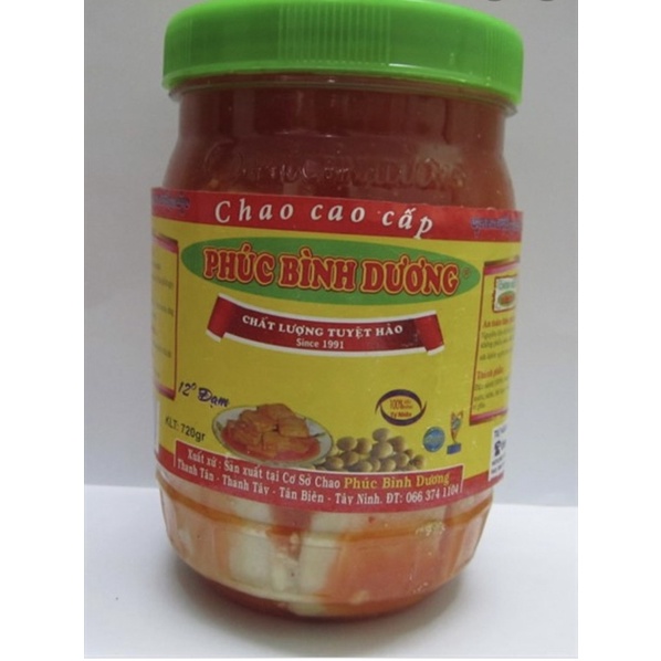 Chao Phúc Bình Dương hủ lớn 720gr-THƯƠNG HIỆU VIỆT TRUYỀN THỐNG NỔI TIẾNG TỪ 1991