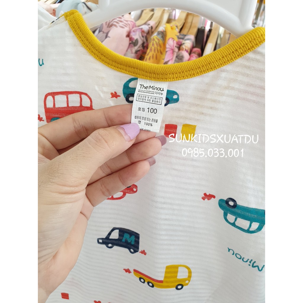 Bộ cotton tre bé trai họa tiết mẫu 14,15,17