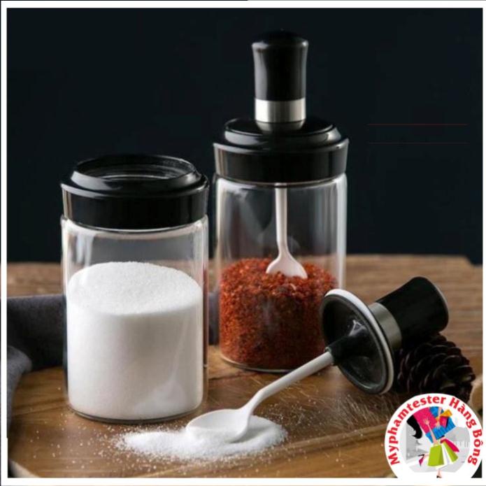 Lọ đựng gia vị, hũ đựng gia vị kèm thìa múc