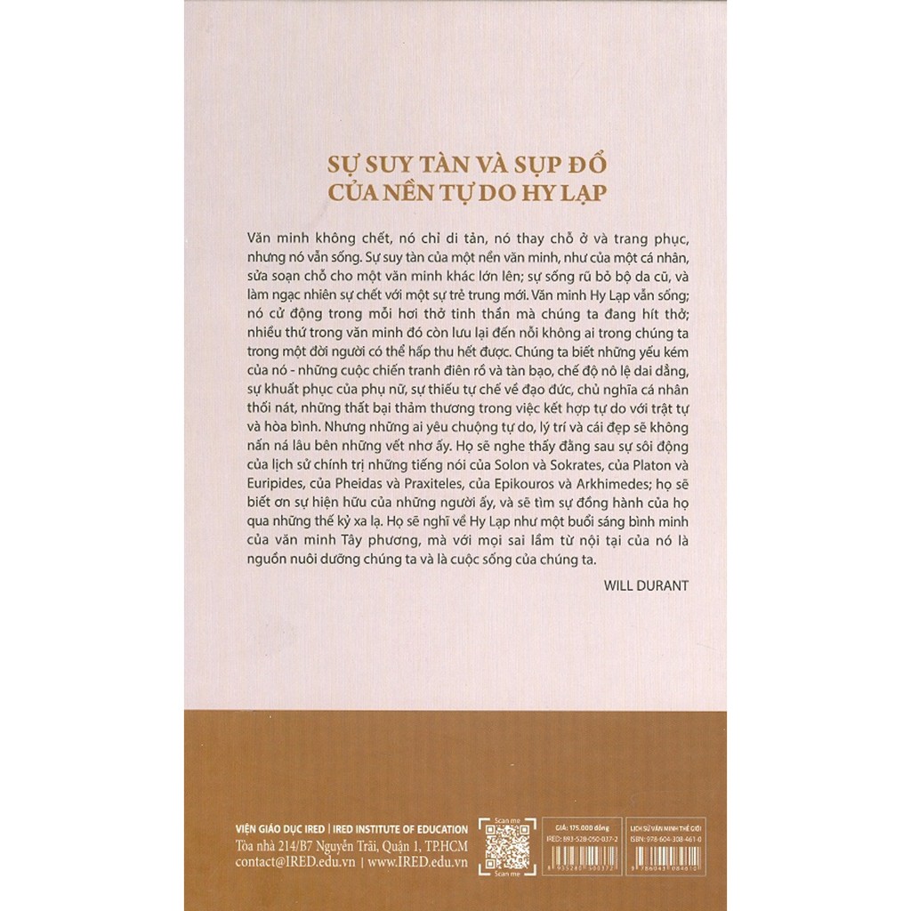 Sách - Lịch Sử Văn Minh Thế Giới Phần II - Đời Sống Hy Lạp Tập 3: Sự Suy Tàn Và Sụp Đổ Của Nền Tự Do Hy Lạp (Bìa Cứng)