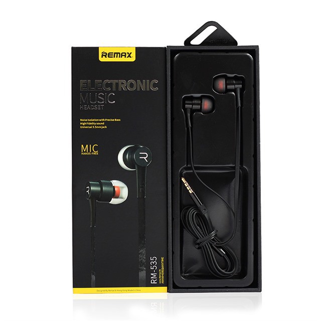 Tai nghe nhét tai Remax RM-535 Electronic Music Jack 3,5 Chính Hãng