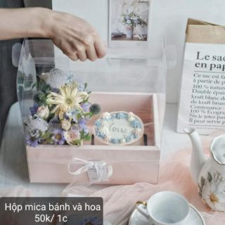 5 Hộp mica đựng bánh và hoa ( 5 bộ)