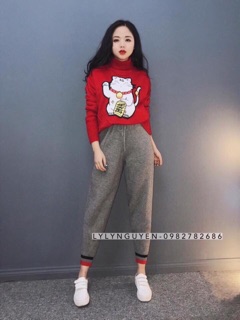 Áo len mèo thần tài