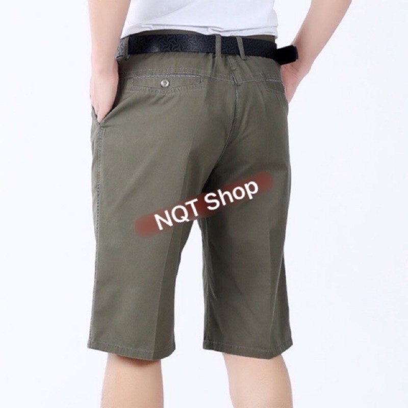 Quần Short Ngố Thô Kaki Nam Trung Niên Trung Tuổi Cao Cấp