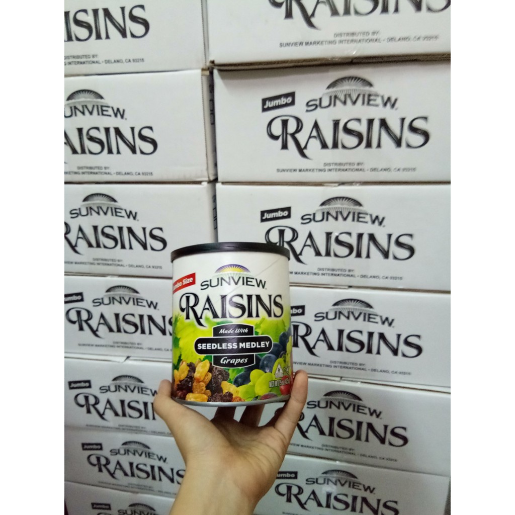 nho khô hỗn hợp Sunview Raisins hộp 425g từ Mỹ,nho khô mỹ