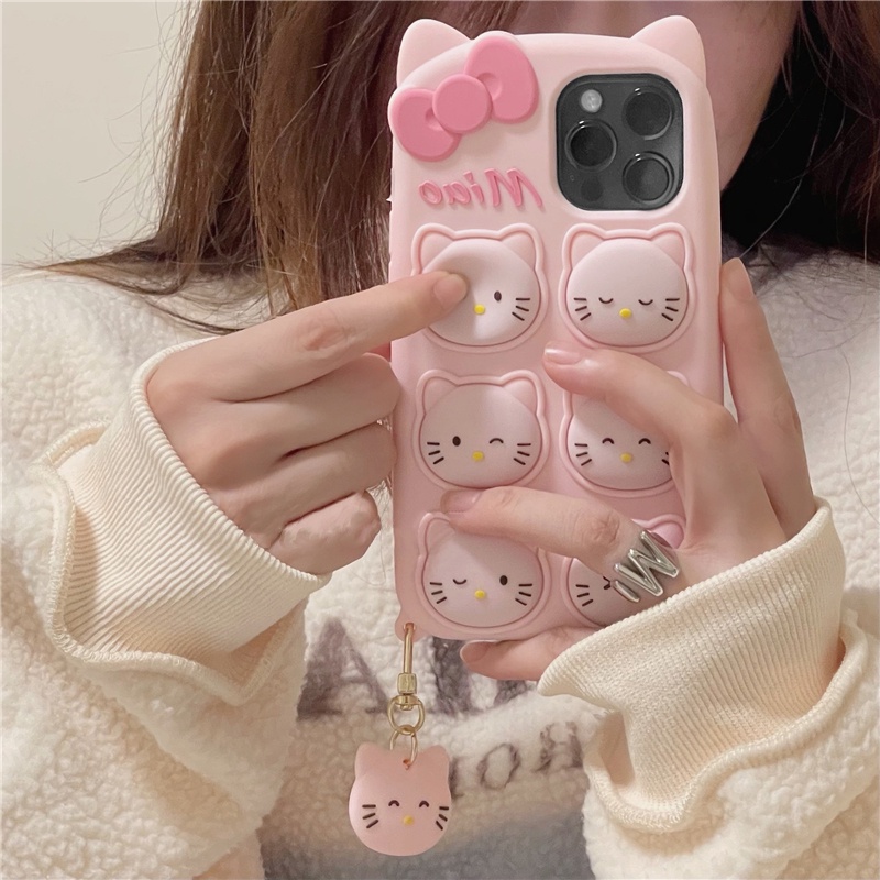 Ốp Điện Thoại Silicone Mềm Chống Rơi In Hình Hello Kitty Cho iPhone 14 13 12 11 Pro Max XS XR X 8 7 6 6S Plus SE 2020