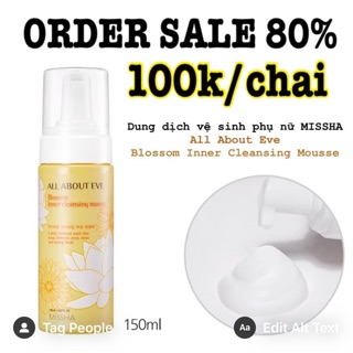 Dung dịch vệ sinh phụ nữ missha - all about eve blossom inner cleansing mousse