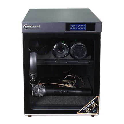 Tủ chống ẩm Nikatei NC-30C- Black  (Dung tích 30 lít)-China . Tặng 01 bộ vệ sinh máy ảnh 8 in 1