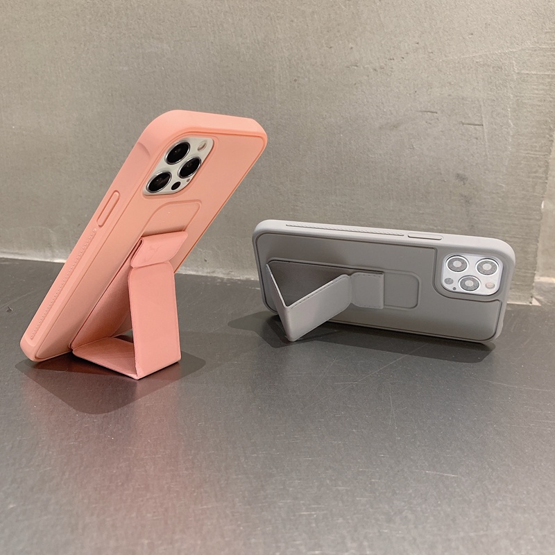 Thời Trang Ốp Điện Thoại Silicon Cứng Có Giá Đỡ Gấp Gọn Cho iphone 15 14 13 12 11 pro max 15 plus xs xr x 8 7 plus + se 2020