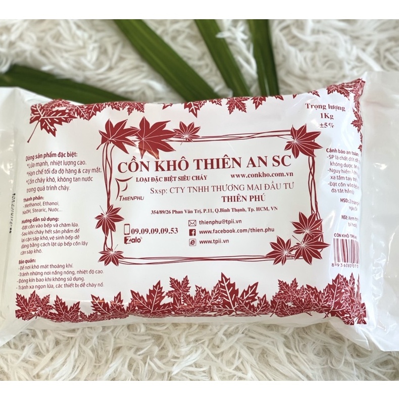 CỒN KHÔ (TÚI 16 VIÊN 1KG 4 THANH – LOẠI CỒN ĐỐT ĐẶC BIỆT CHUYÊN DÙNG TIỆC CƯỚI / PHÒNG KÍN 1KG/GÓI