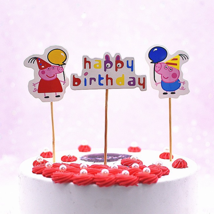 Set cắm hoạt hình trang trí bánh kem, trang trí bánh sinh nhật