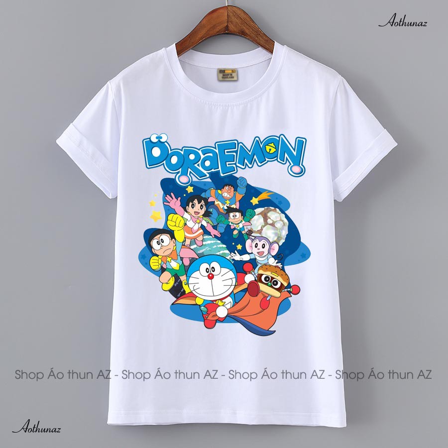 Áo thun in hình Doraemon ( có size trẻ em ) - Cotton Thái Doremon M2426