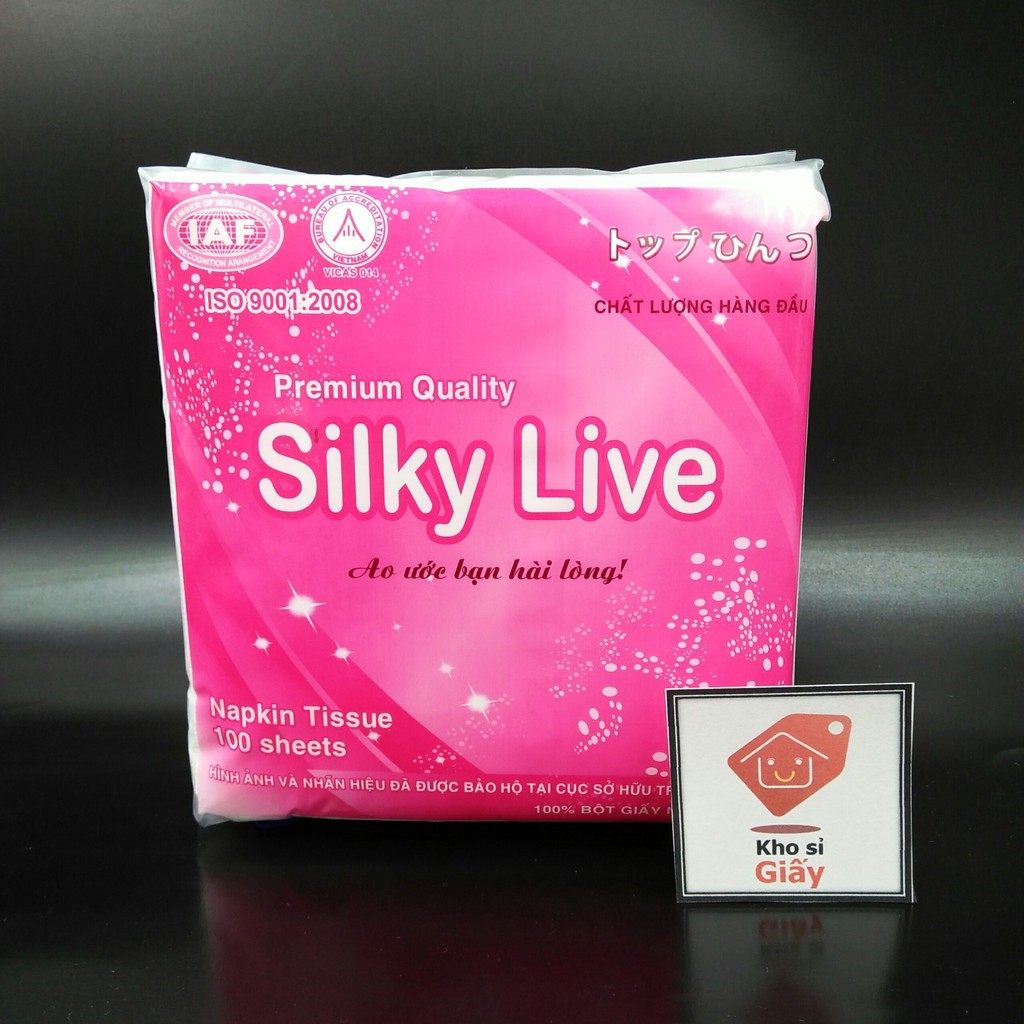 KHĂN GIẤY ĂN SILKY LIVE 100 TỜ