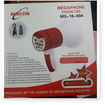 Loa phóng thanh MS-16-004, sd-4s có usb nghe nhạc được,ghi âm thời gian dài,sài pin sạc rời.