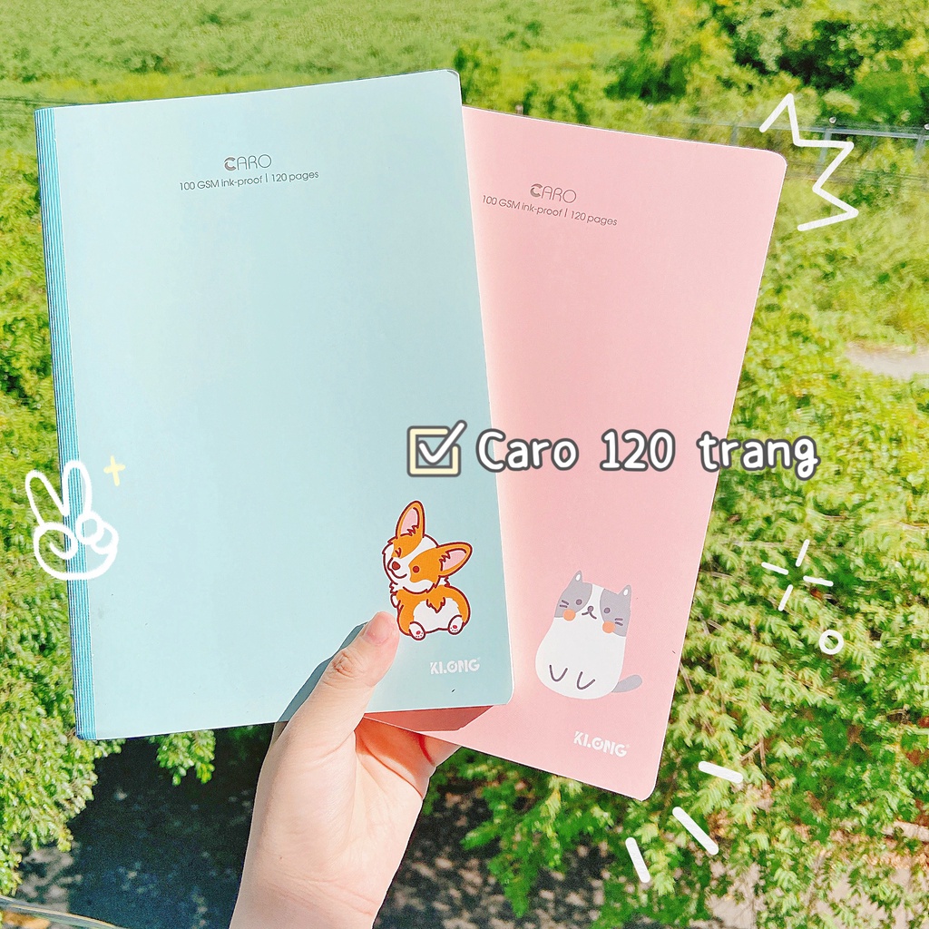Combo 2 Sổ May Dán Gáy Size B5 Caro/Line/Dot Grid 120 Trang KLONG Vở Ghi Chép Học Tập