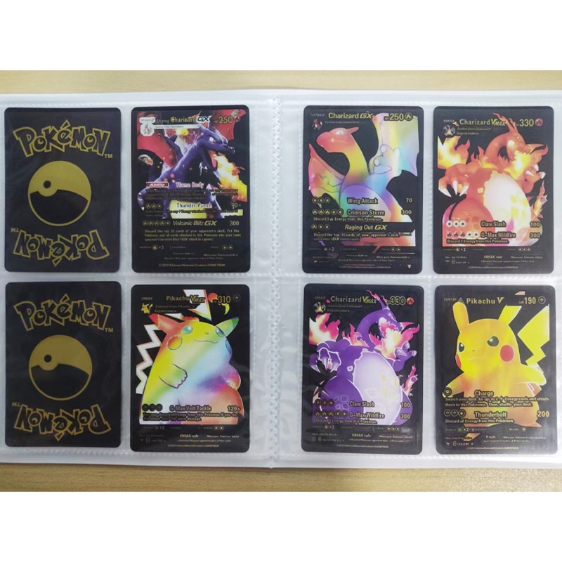 Bộ 55 Thẻ Bài Pokemon Màu Vàng / Bạc / Đen / Cầu Vồng