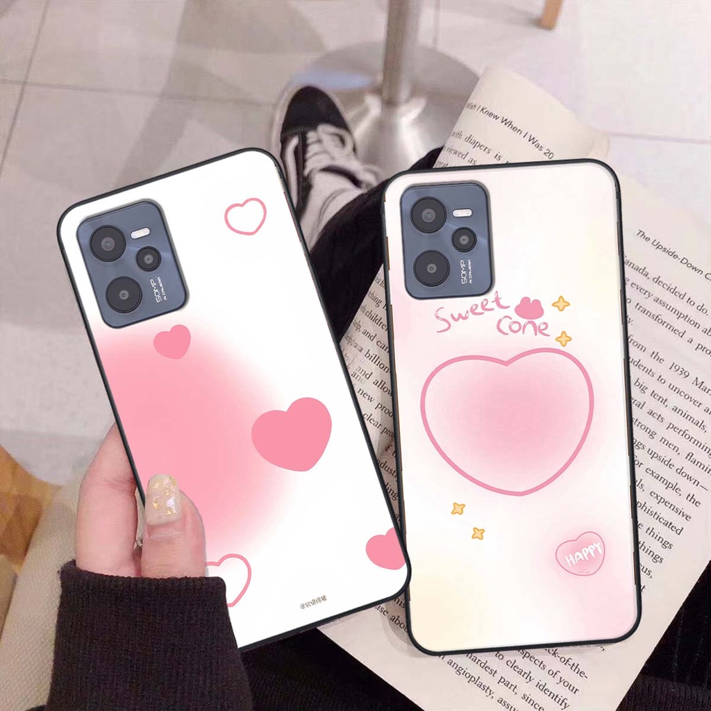Ốp Realme C35 in hình trái tim, caro kẹo ngọt đầy cá tính siêu đẹp siêu chất