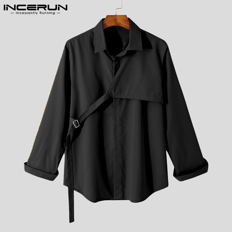 Áo sơ mi INCERUN tay dài thời trang dành cho nam