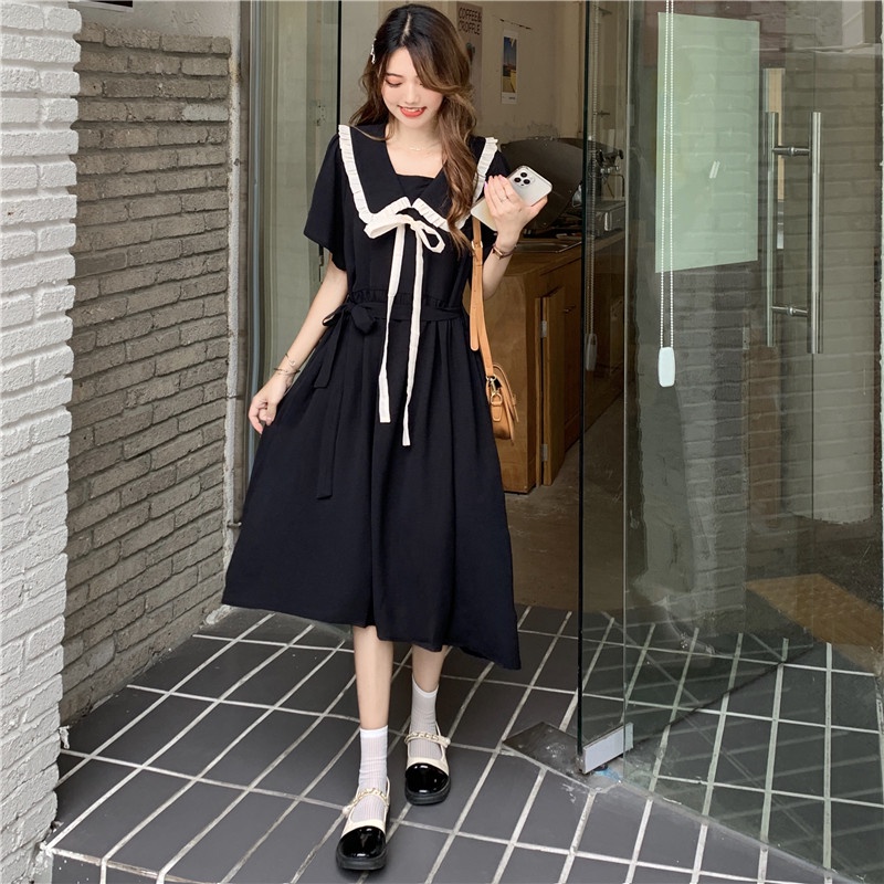 Đầm xòe Perty cổ búp bê phong cách Hàn Quốc thời trang ngọt ngào cho nữ