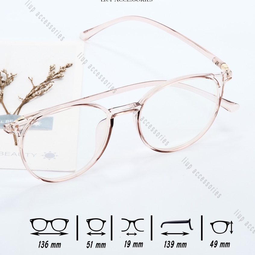 Gọng kính cận mắt tròn nam nữ nhựa dẻo nhiều màu Liup Eyewear, form dễ đeo, mã 513 có thể thay mắt cận loạn