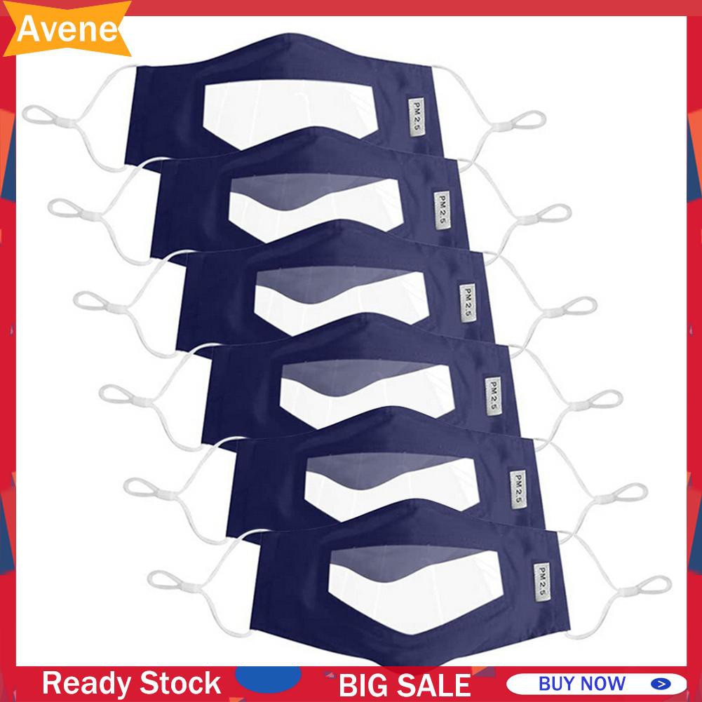 (hàng Mới Về) Set 6 / 4 / 1 Mặt Nạ Cotton Trong Suốt Có Móc Treo Tai Tiện Dụng