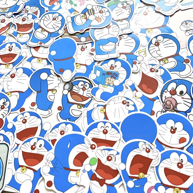 Sticker anime đoremon 30 cái ép lụa khác nhau