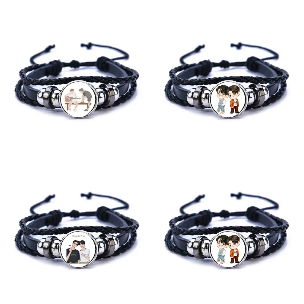 Vòng tay da lộn in hình nhân vật  BRIGHTWIN 2gether BL Thái Lan  anime chibi tiện lợi xinh xắn thời trang