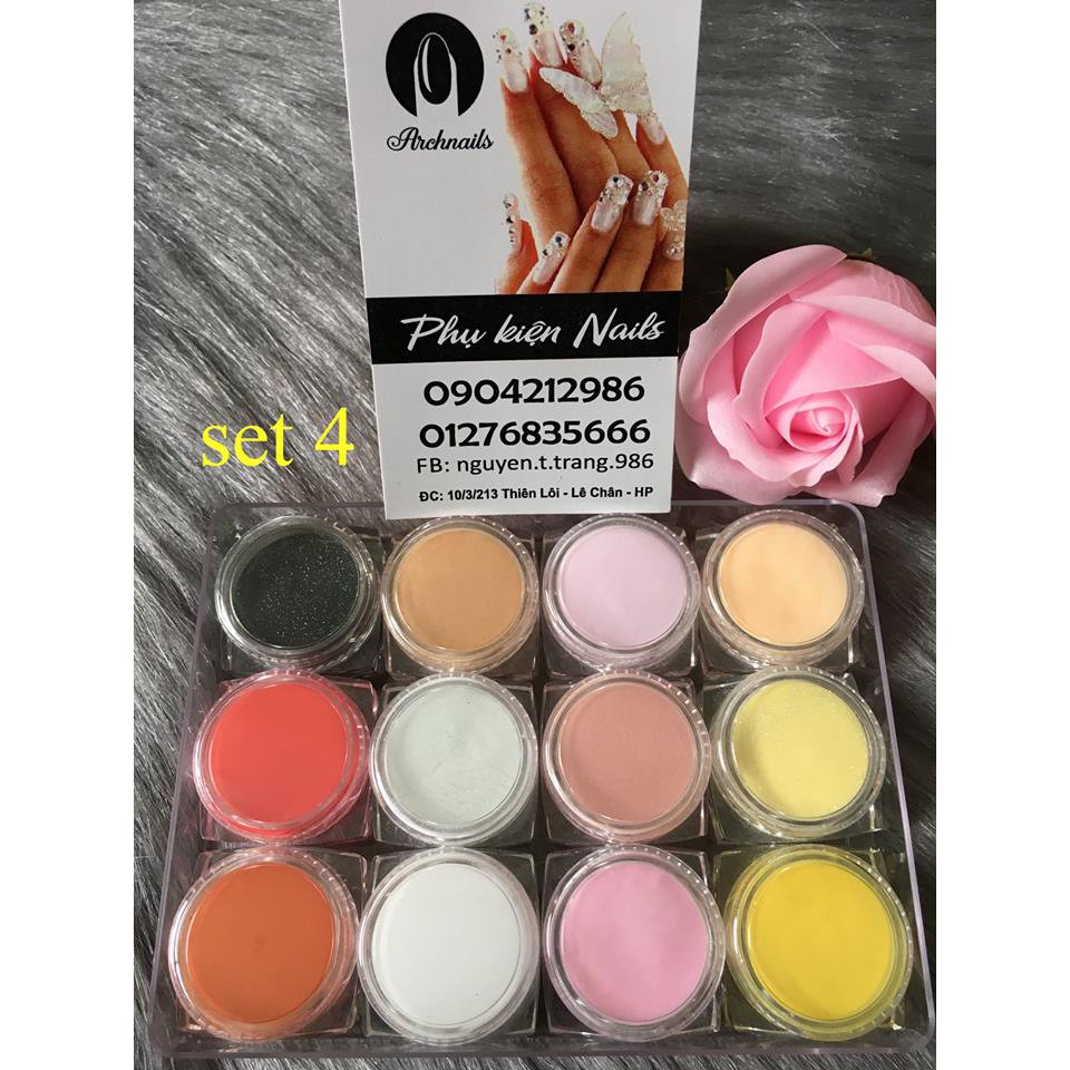 Bột Mỹ 3trong1  làm hoa đắp móng 12 hũ/khay .