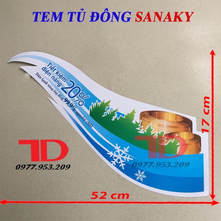 Tem tủ đông SANAKY loại lớn mẫu 4