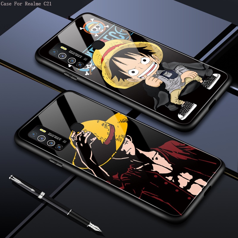 Realme C21 C21Y C25Y C20 C20A XT X2 Pro C1 C2 C3 OPPO A1K U1 For Phone Case Anime One Piece Luffy Hard Casing