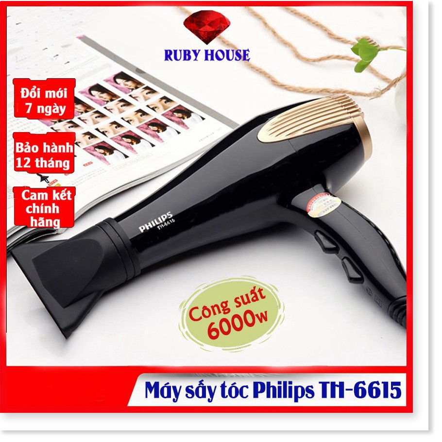 [CHÍNH HÃNG] Máy sấy tóc Phillips 6000W TH 6615 - Ruby House