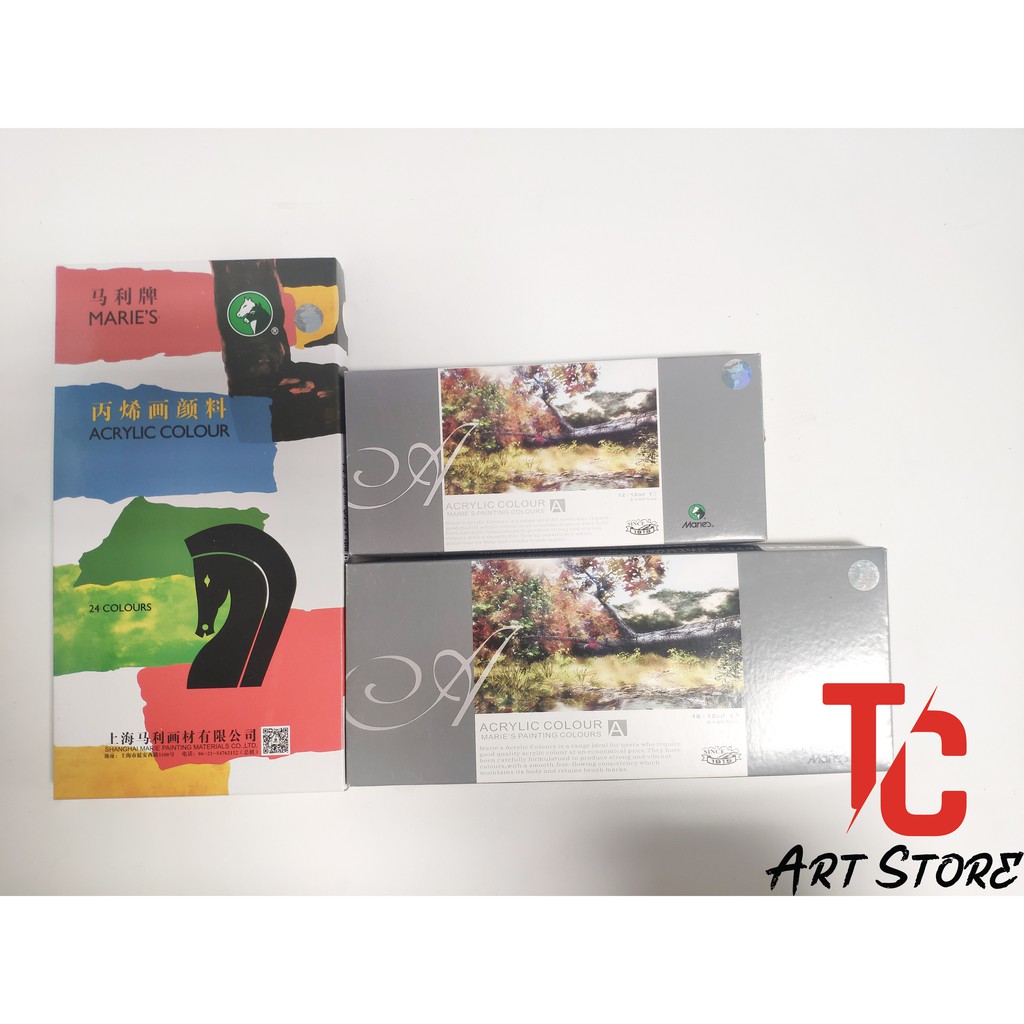 [ TC Art ] Bộ màu Acrylic MARIES set 12/18/24/36 màu - 12ml/ tuýp