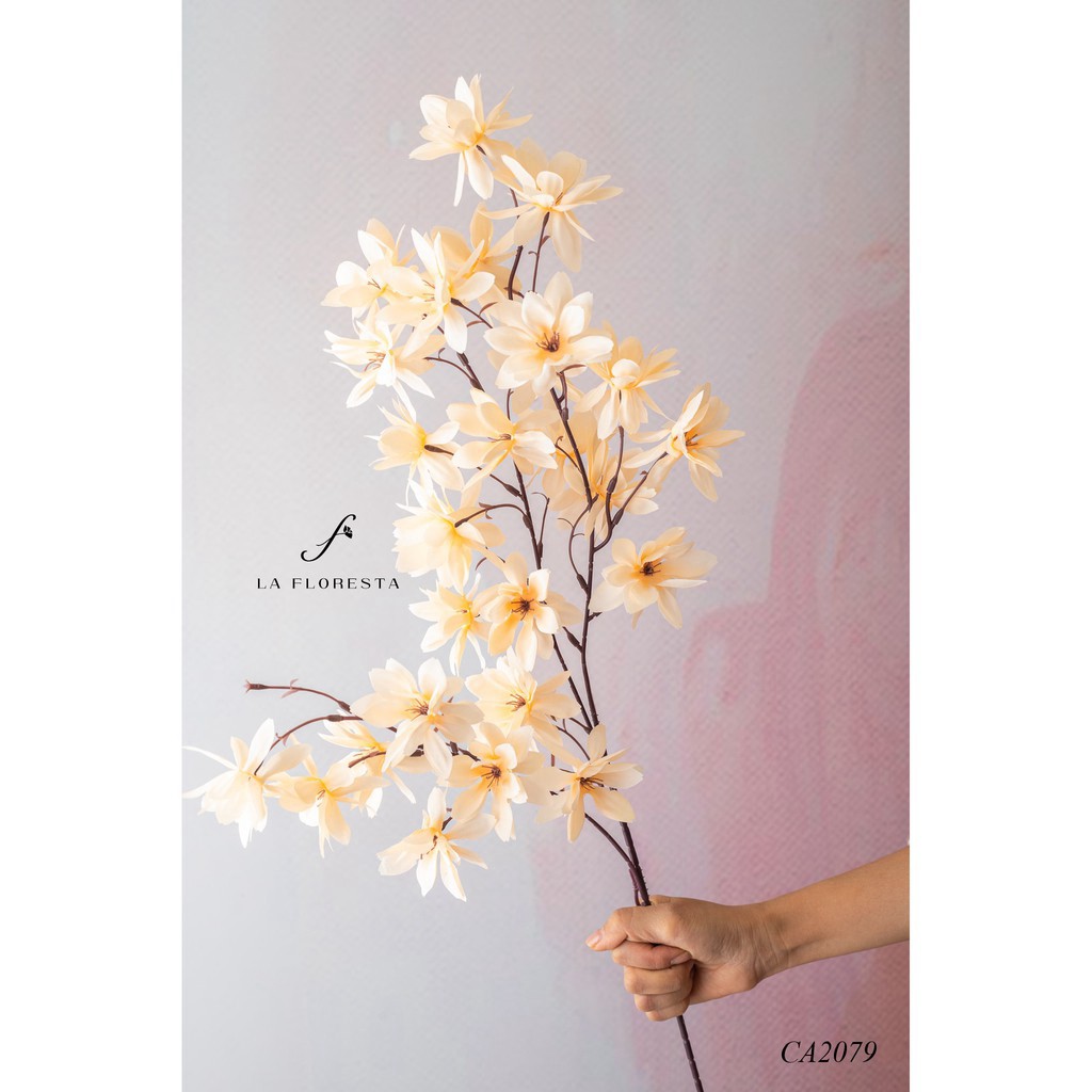 Cành hoa Cúc mềm 3 nhánh giả bằng vải lụa cao cấp nhập khẩu, dùng để trang trí nhà cửa, phù hợp cắm bình gốm, thuỷ tinh