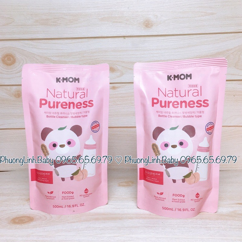 Nước Rửa Bình Và Rau Quả Hữu Cơ Kmom Hàn Quốc 500ml (Ảnh chụp thật)