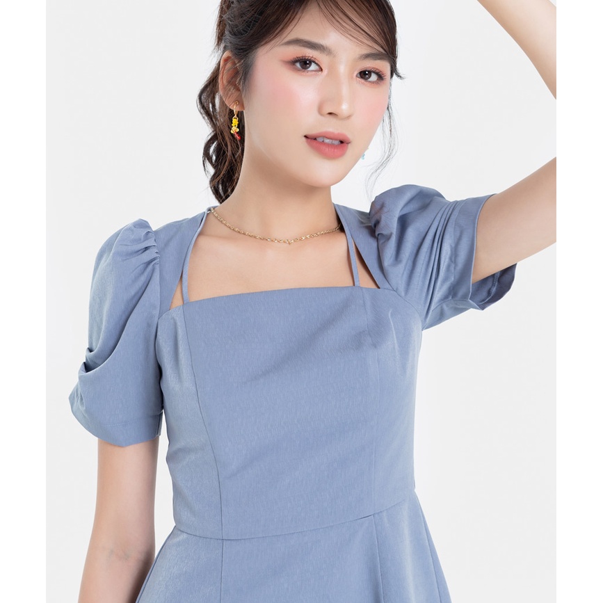 Đầm nữ HNOSS dáng chữ A tay phồng HNDLU021